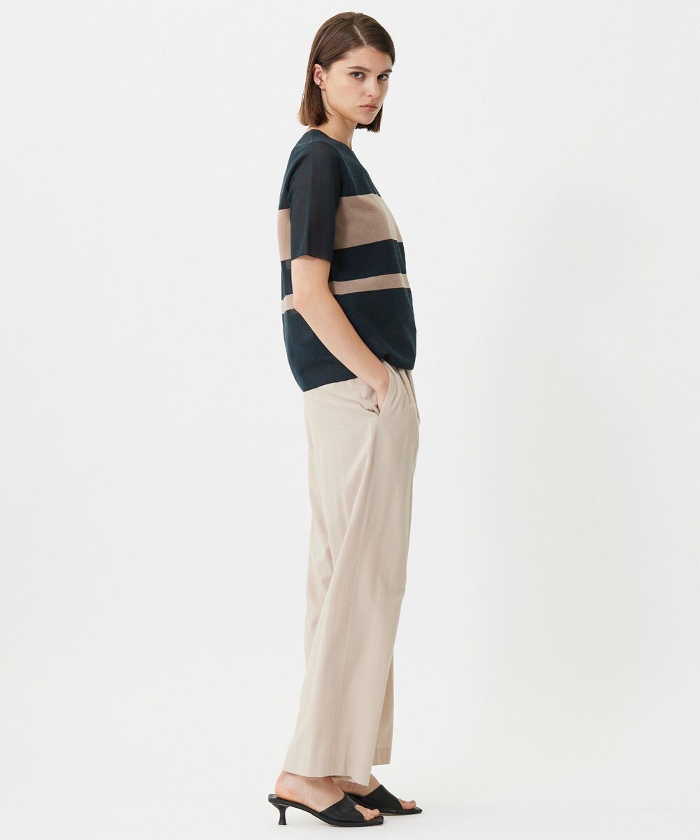 ICB 【洗える】 シアースムースボーダー ニット 