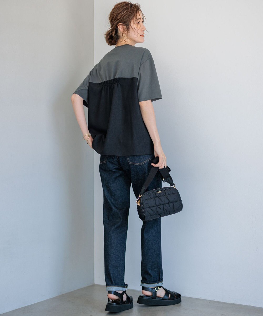 23区 【WEB限定カラーあり/洗える】スムースデザイン コンビ カットソー 