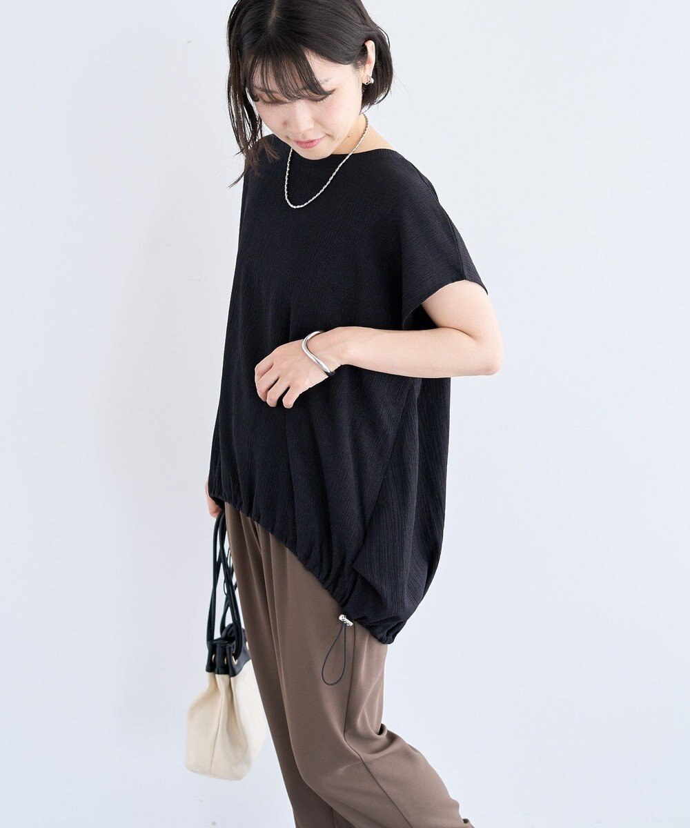 Green Parks 表面カット裾ドロストプルオーバー 