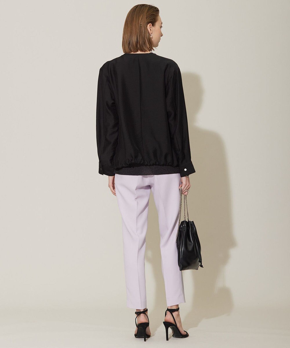 ICB L 【洗える】リヨセルナイロンワッシャー ノーカラーブルゾン 