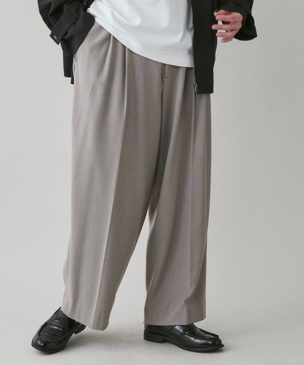 WEGO 起毛TR ワイドストレートスラックス 