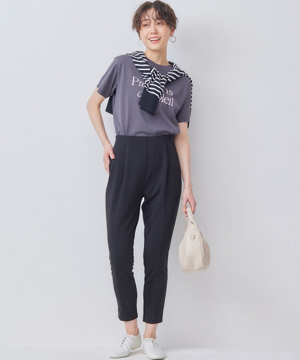 組曲 L ブルーデイジーロゴプリント Tシャツ 