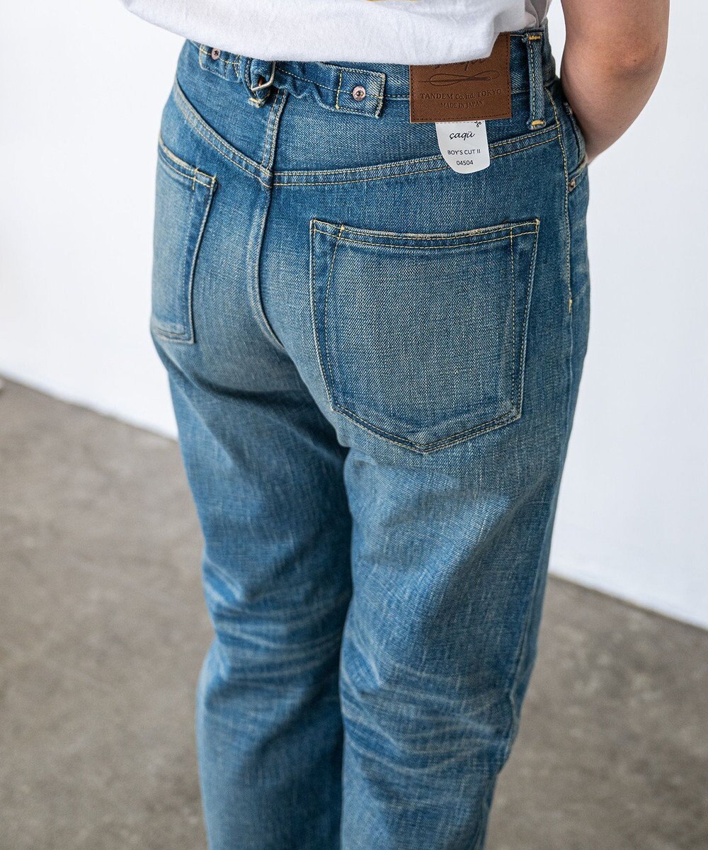 caqu boy`s cutⅡ テーパードストレートデニム USEDWASH 