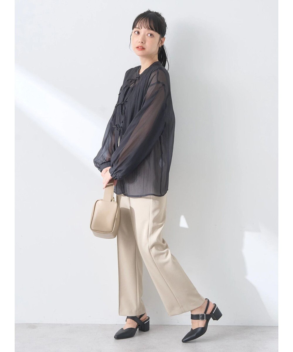 earth music&ecology シアーリボンシャツ 