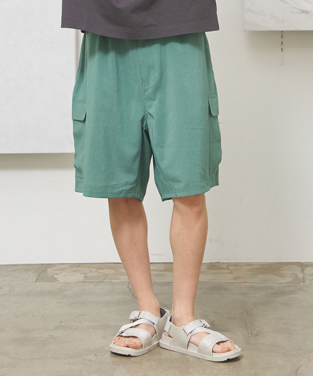J.PRESS YORK STREET 【UNISEX】リネンライクイージーカーゴ ハーフパンツ 