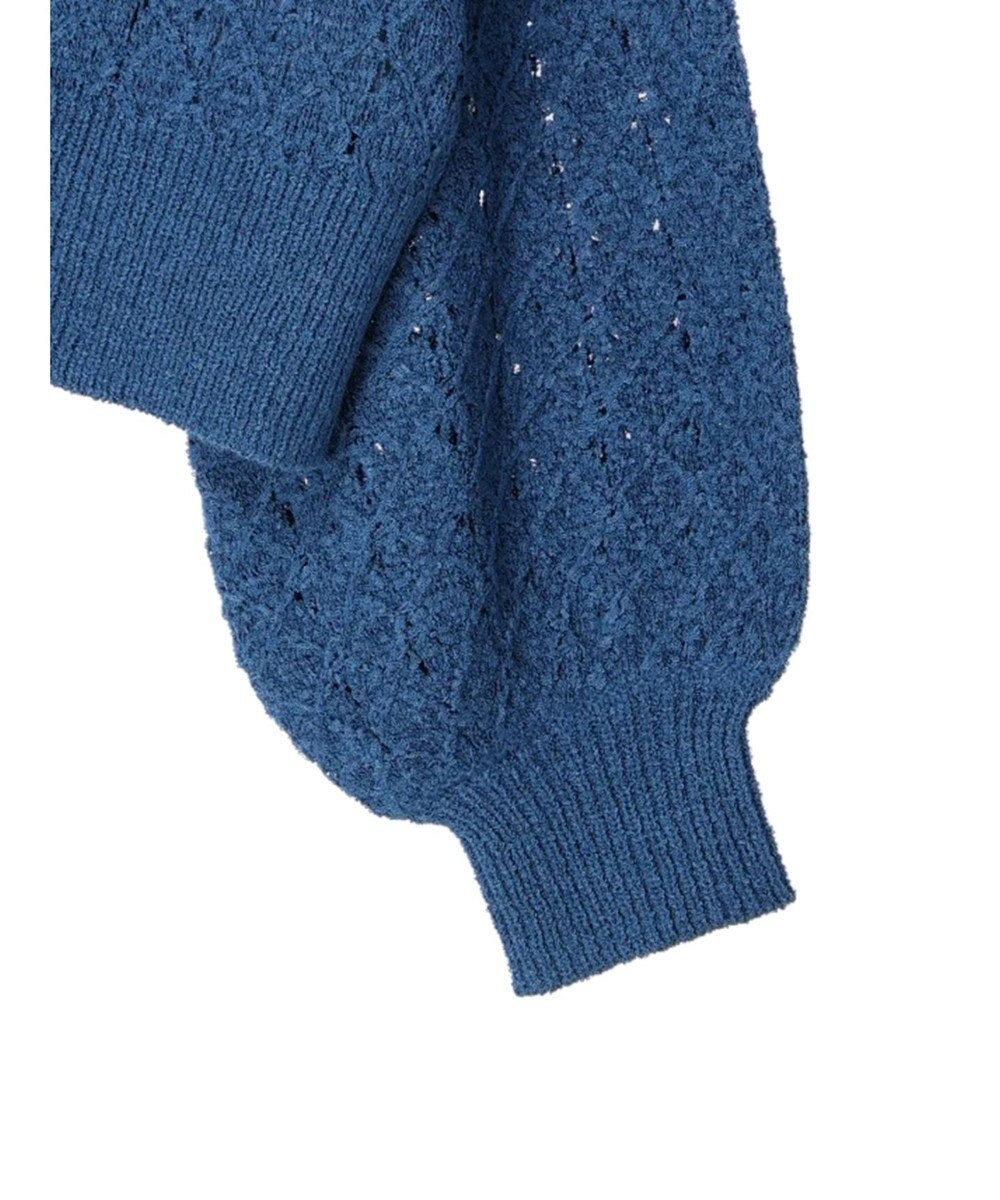 earth music&ecology 透かし編みテープヤーンカーディガン 