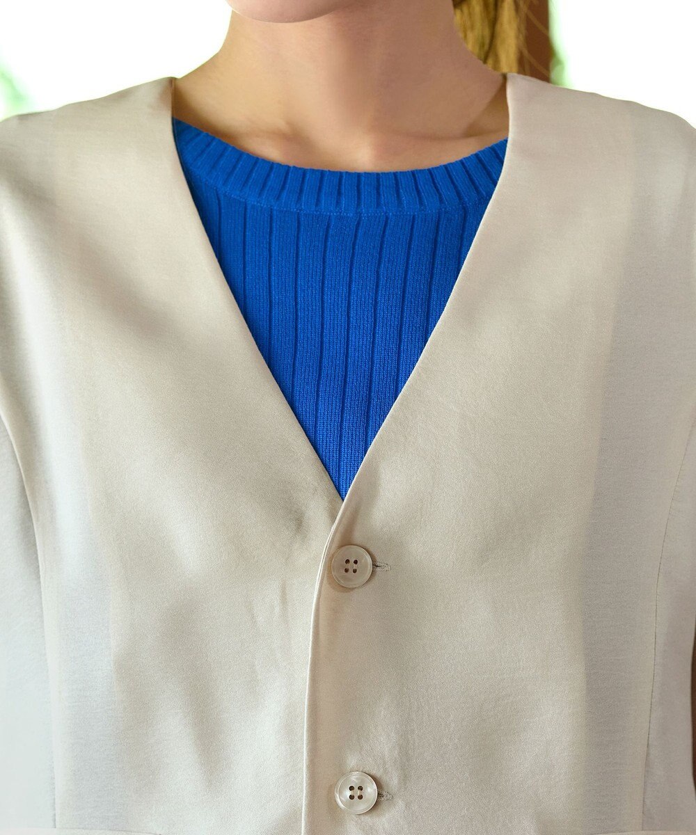 Tiaclasse 【洗える】 シアーカラーレスジャケット 