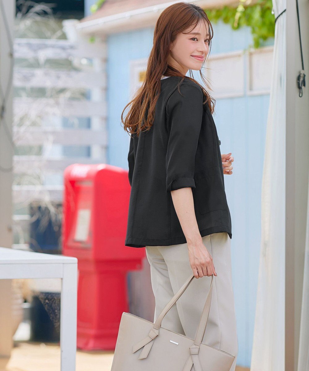 Tiaclasse 【洗える】 シアーカラーレスジャケット 