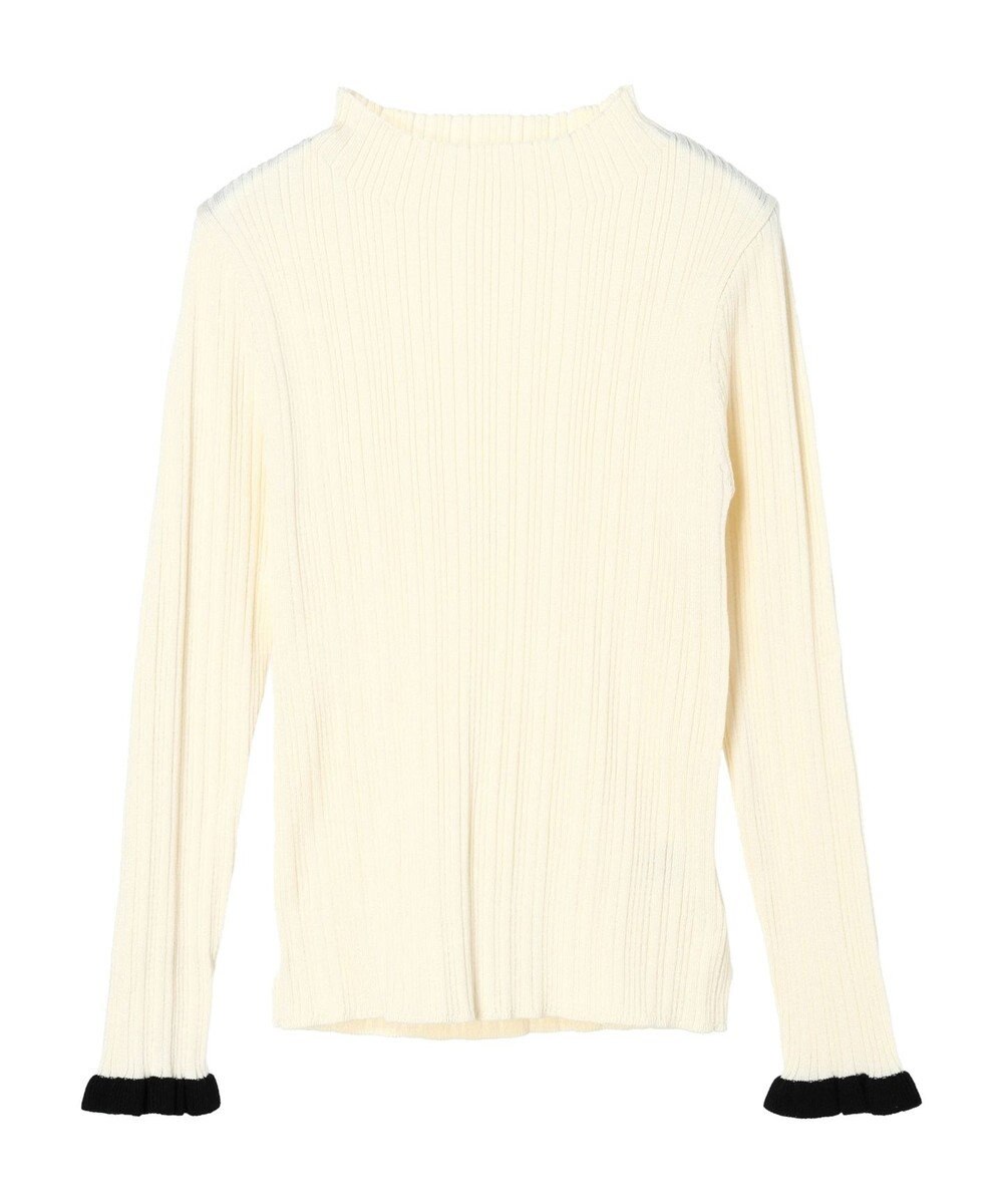 earth music&ecology 配色フリルニットプルオーバー 