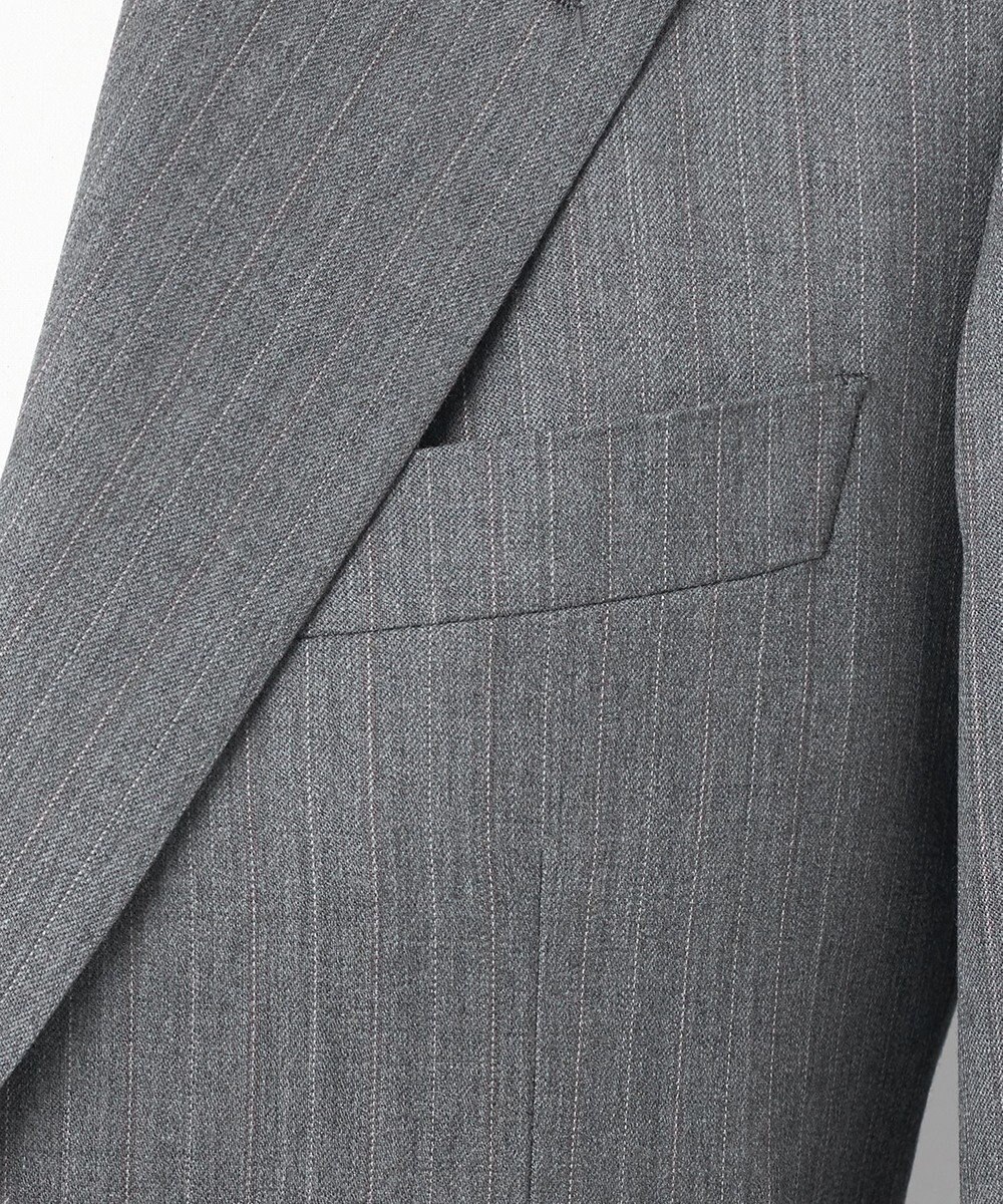 GOTAIRIKU 【御幸毛織】ドライスピナーツイルストレッチスーツ_グレーストライプ 