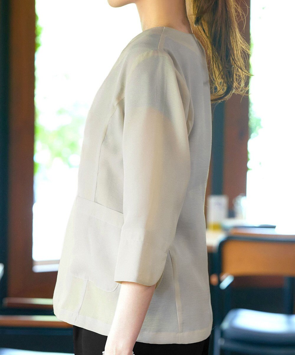 Tiaclasse 【洗える】 シアーカラーレスジャケット 