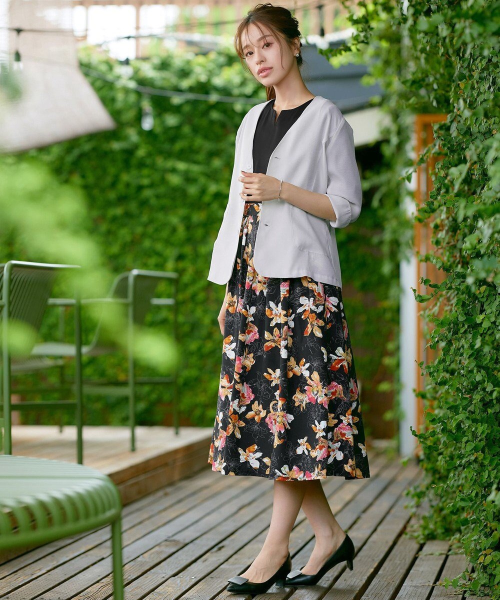 Tiaclasse 【洗える】 シアーカラーレスジャケット 