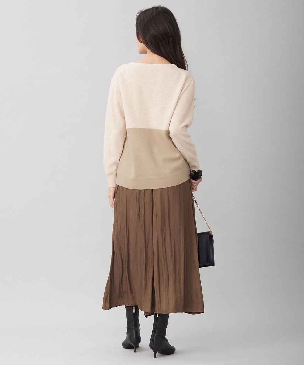 自由区 S 【洗える】セミウーステッドウールボートネック ニット 