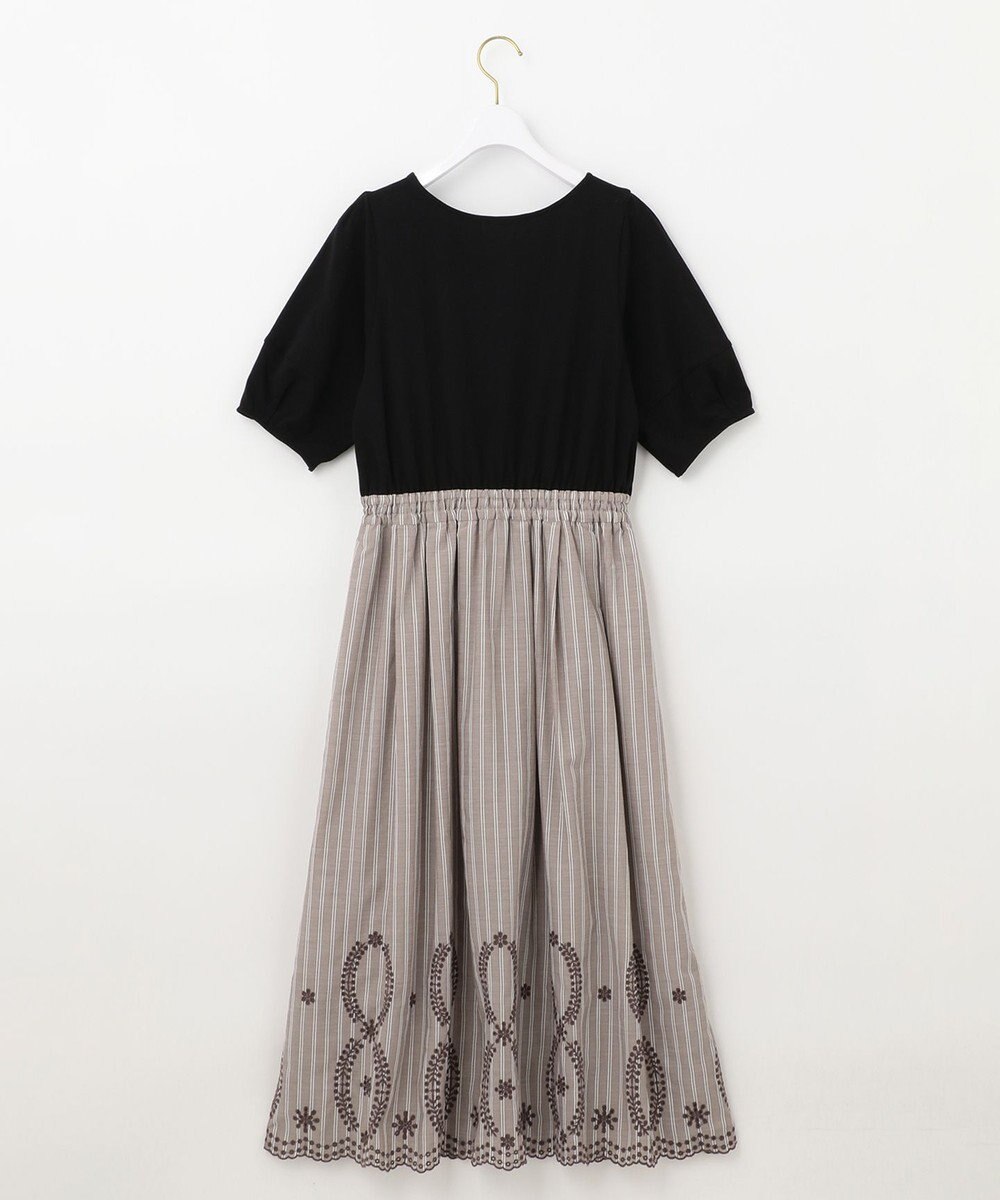 ANY SIS 【洗える】エンブロイダリーコンビ ワンピース 