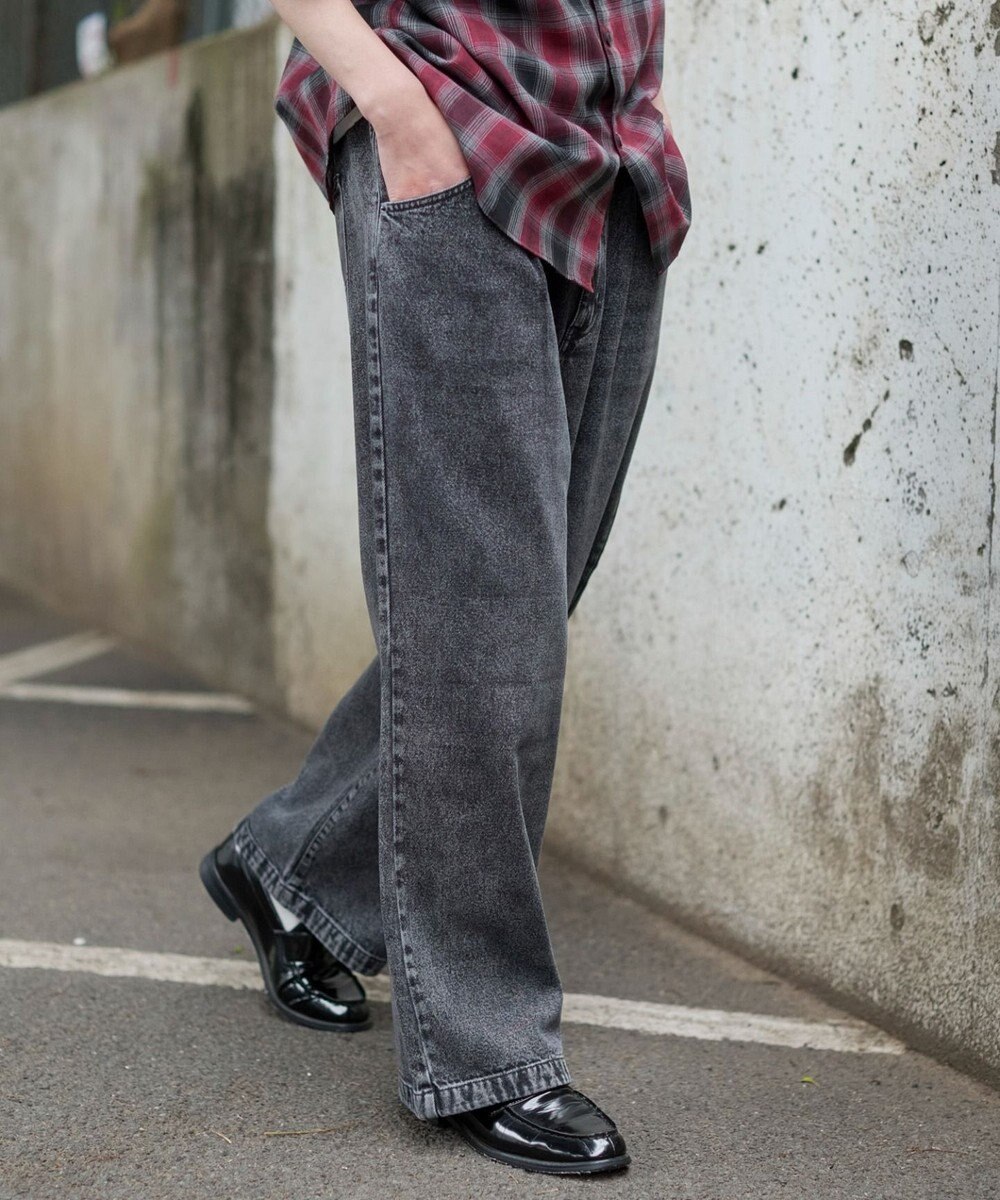 WEGO タックワイドストレートデニム 