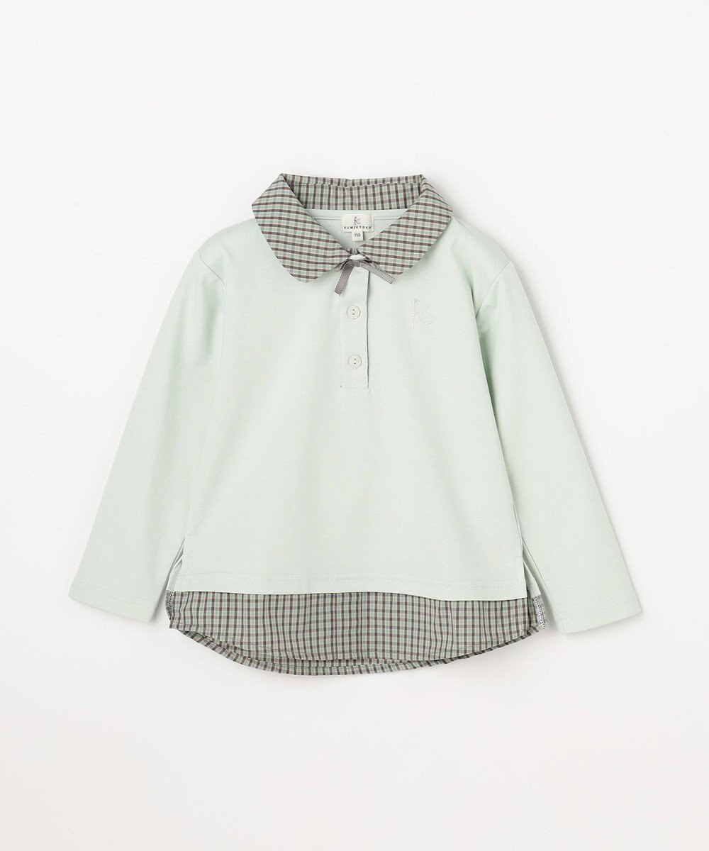 組曲 KIDS 【110-140㎝】 ミニチェック レイヤードトップス 