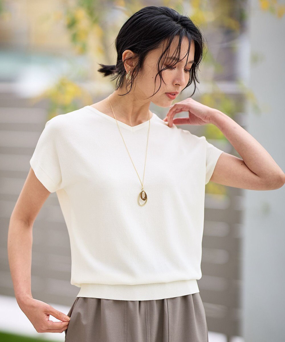 ANY L ハーフスリーブニット 