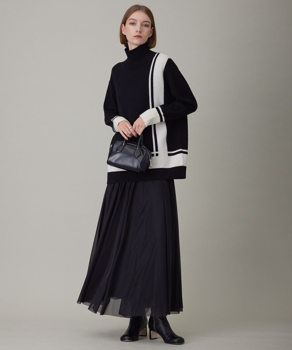 ICB 【洗える】 ソフトカシミヤミックス ライン柄ニット 