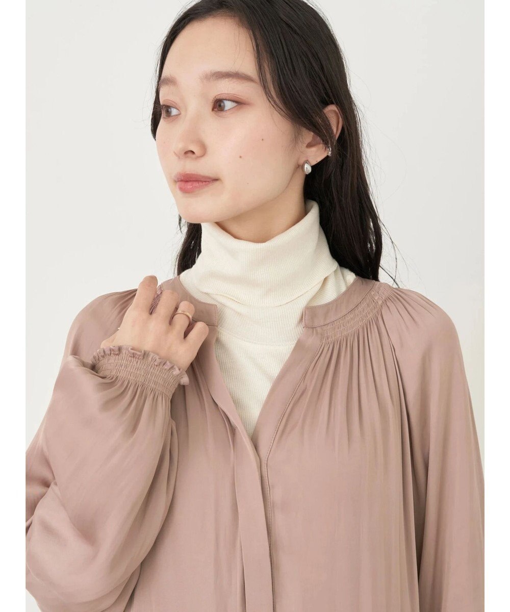 earth music&ecology サテンティアードワンピース 