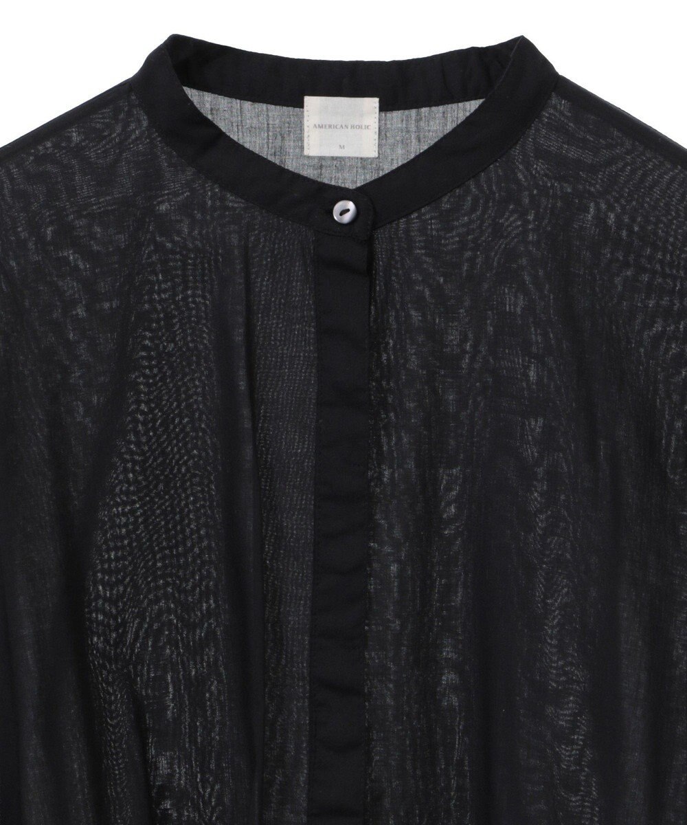 AMERICAN HOLIC バンドカラーピンタックブラウス 