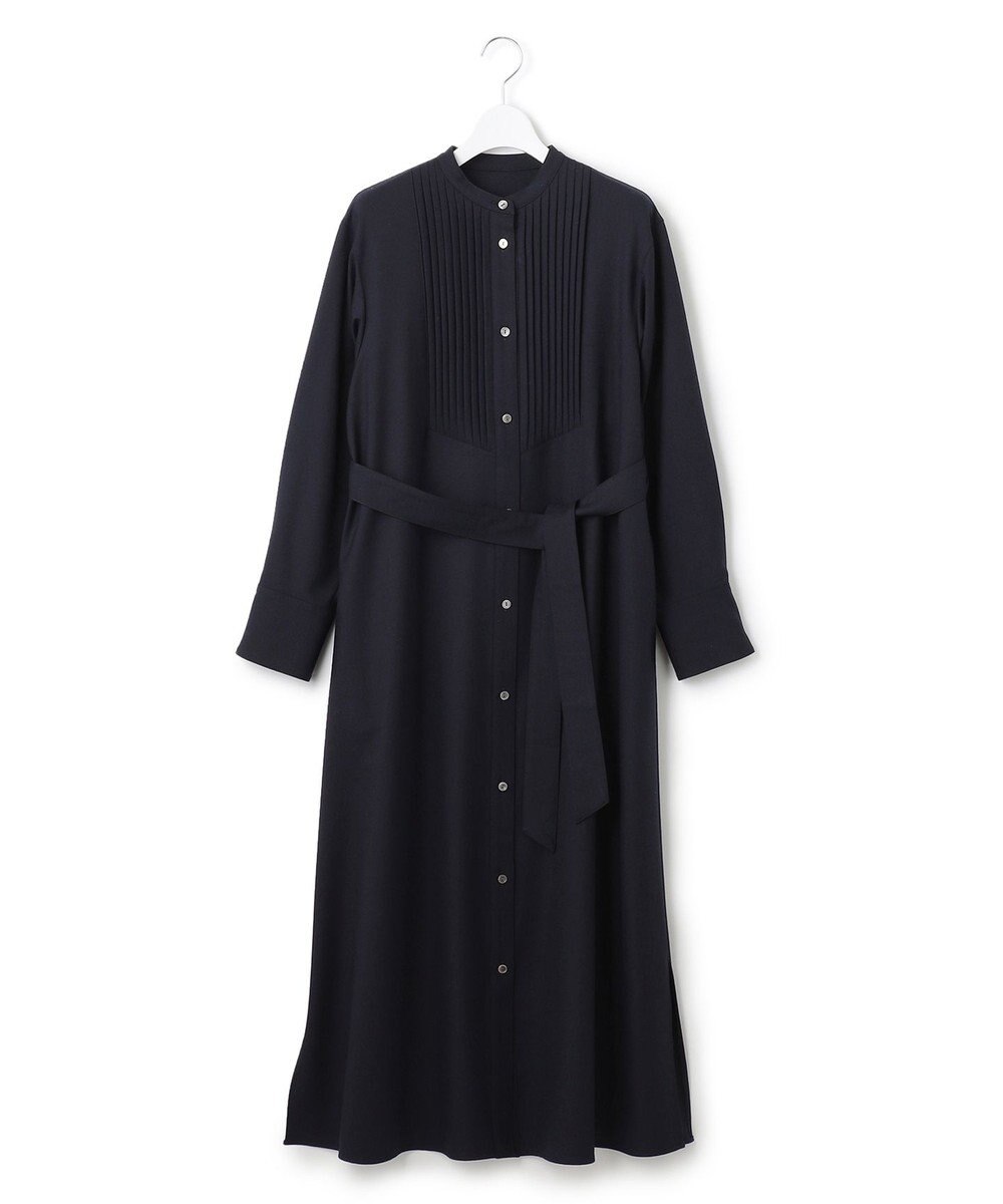 23区 L 【CLASSY.コラボ/洗える】ウールストレッチツイル ピンタック ワンピース 