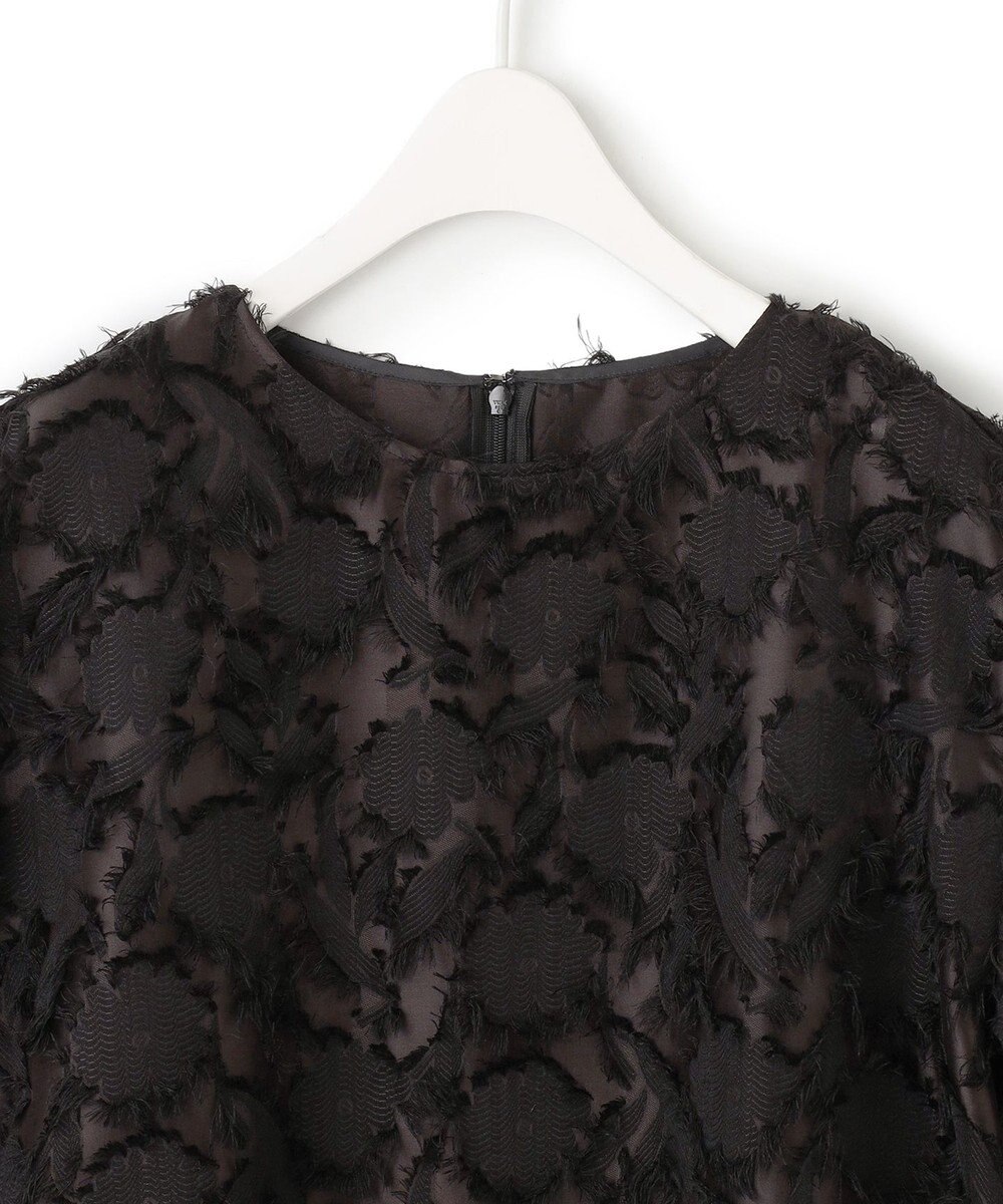 ICB 【洗える】 ヘアリーシアージャカード ブラウス 