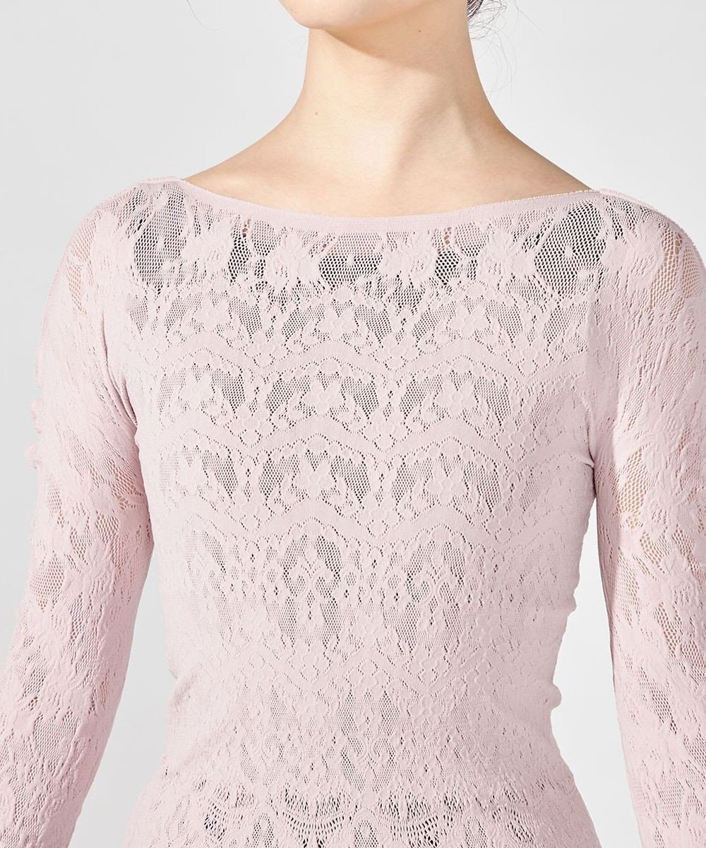 Chacott レーシーフラワーニットトップ 