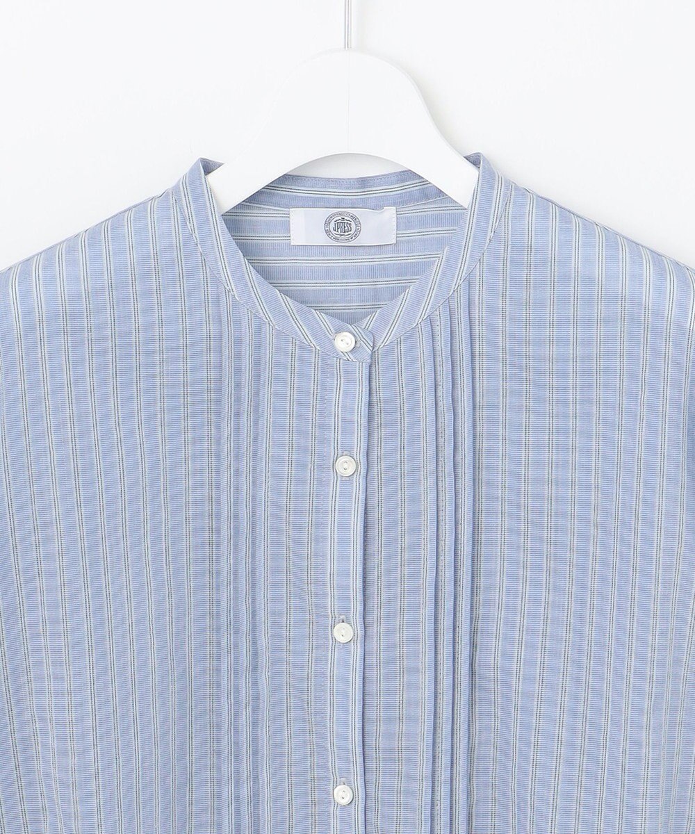 J.PRESS LADIES 【洗える】シアーピンストライプ ブラウスライク カットソー 