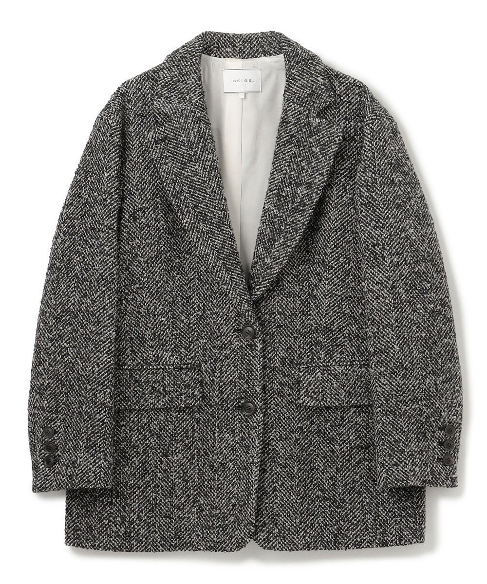 BEIGE， 【VERY 2月号掲載】SOLEIL / オーバーサイズツイードジャケット 