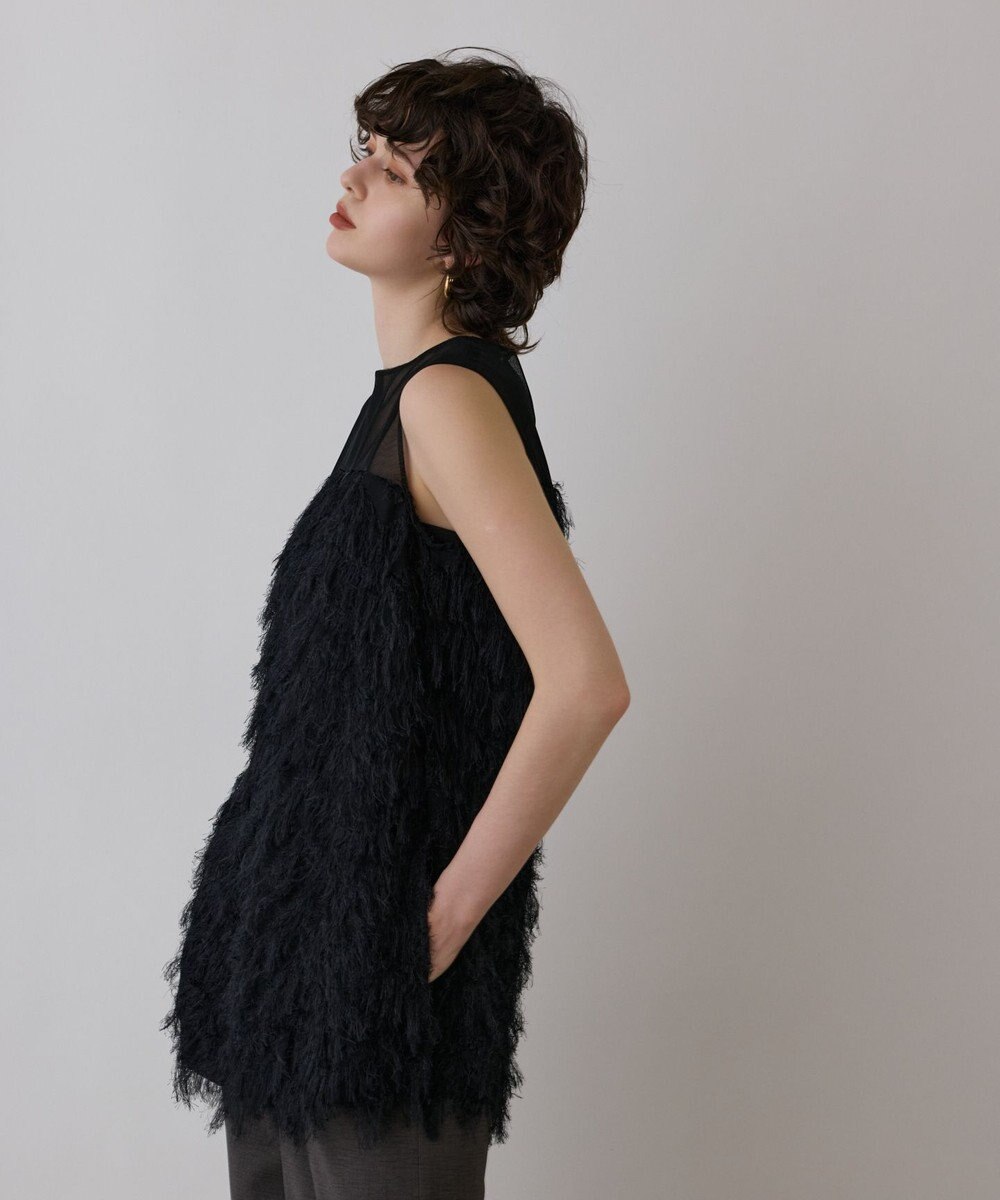 GRACE CONTINENTAL シアーフリンジノースリーブ 