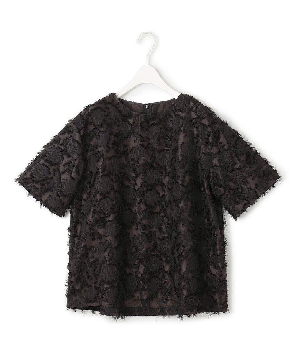 ICB 【洗える】 ヘアリーシアージャカード ブラウス 