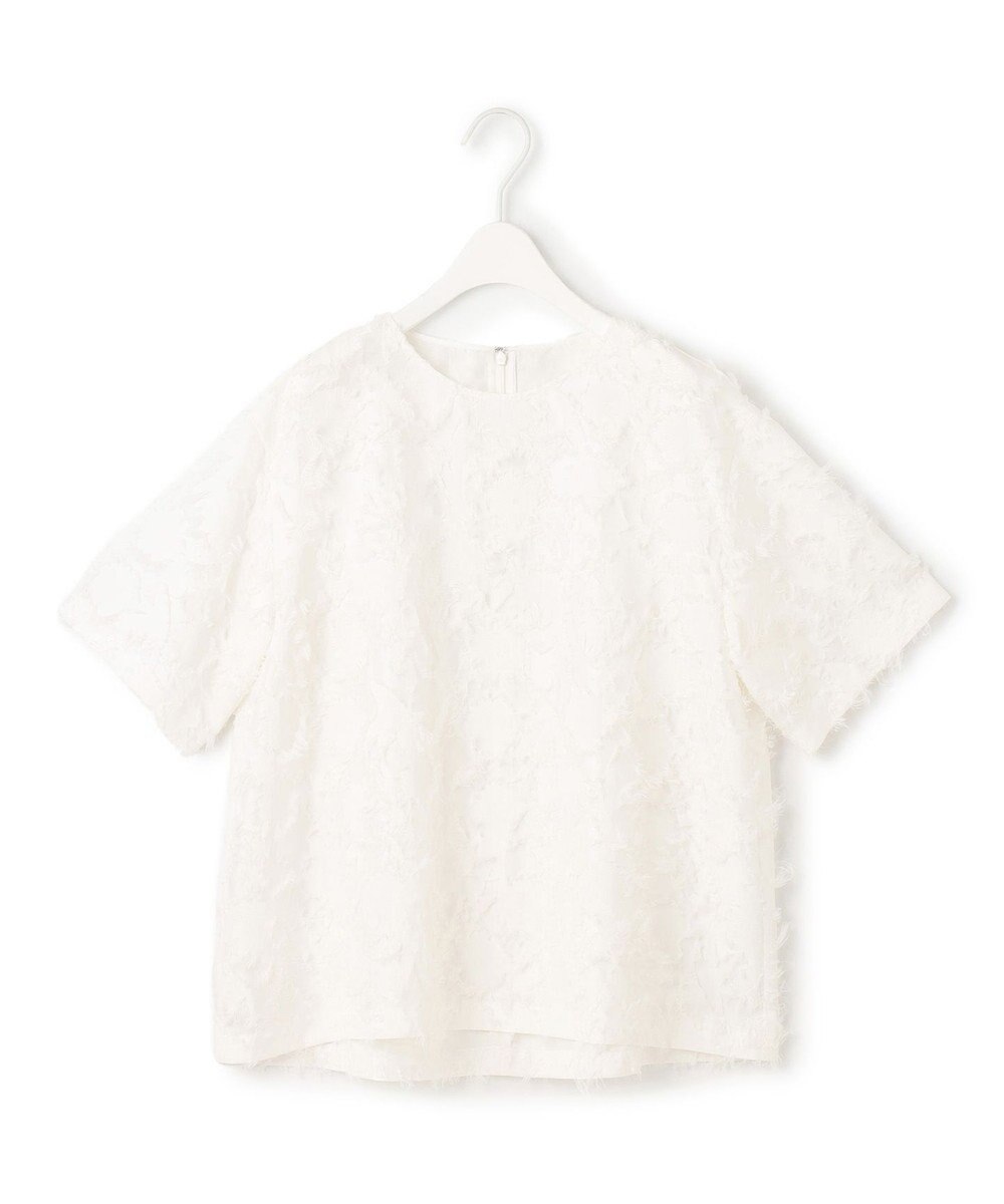 ICB 【洗える】 ヘアリーシアージャカード ブラウス 