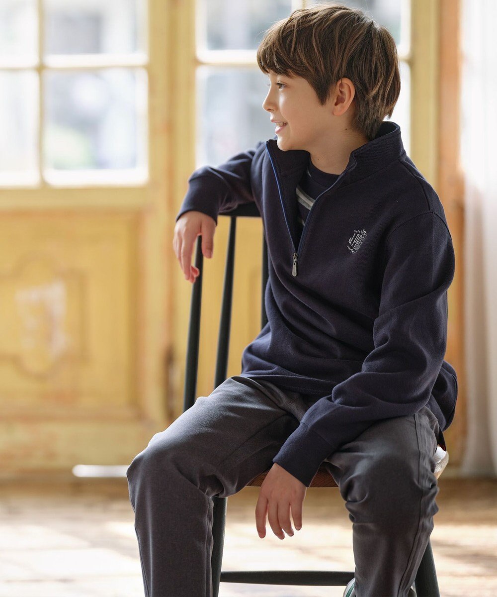 J.PRESS KIDS 【140-170cm】FRONT JIP ハーフジップトレーナー 