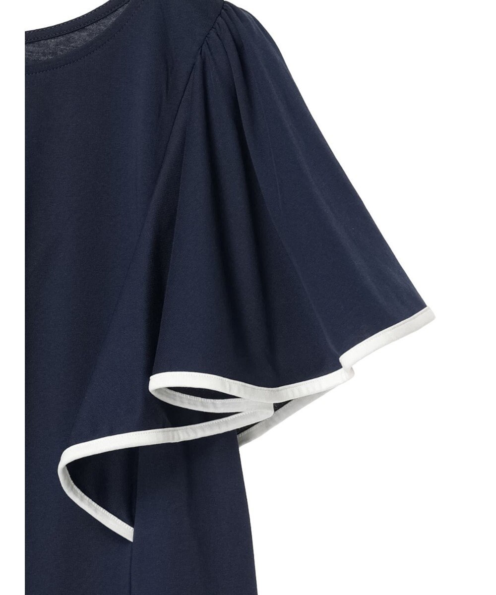 earth music&ecology パイピングフレアスリーブカットソー 