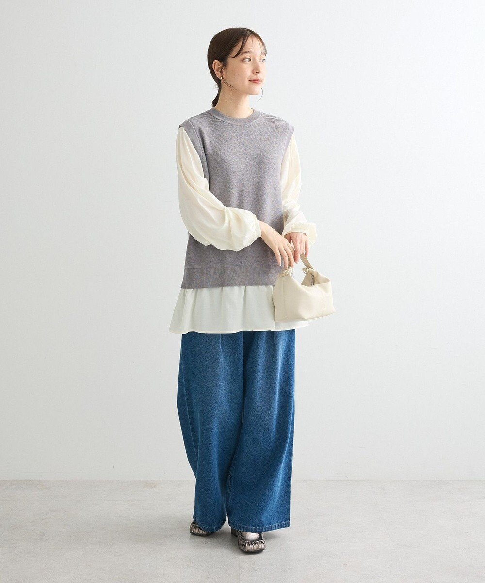 Green Parks 布帛ドッキングニットチュニック 