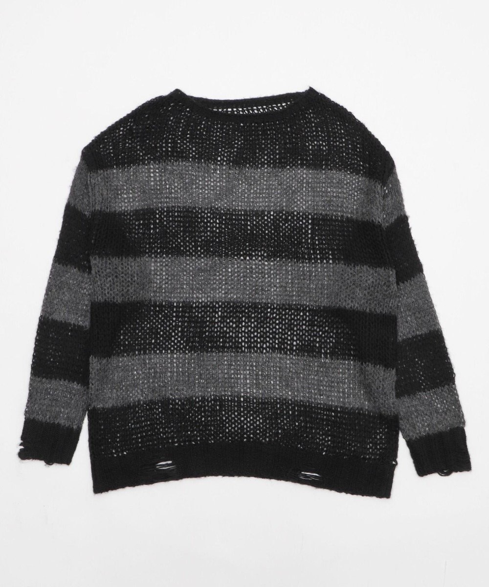 WEGO モヘアタッチボーダーBIGニット 