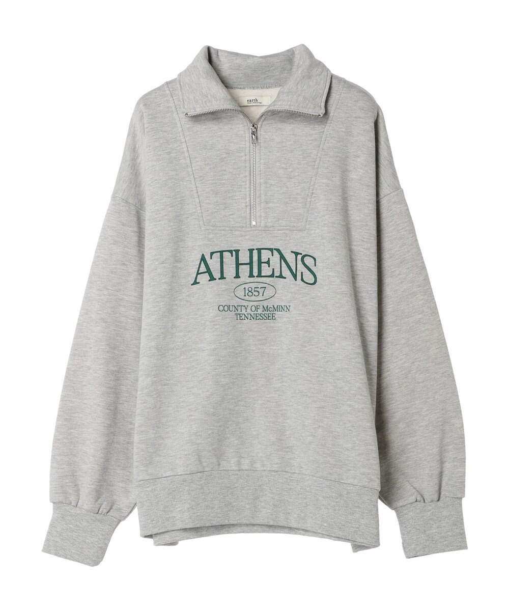 earth music&ecology ハーフジップロゴチュニック 