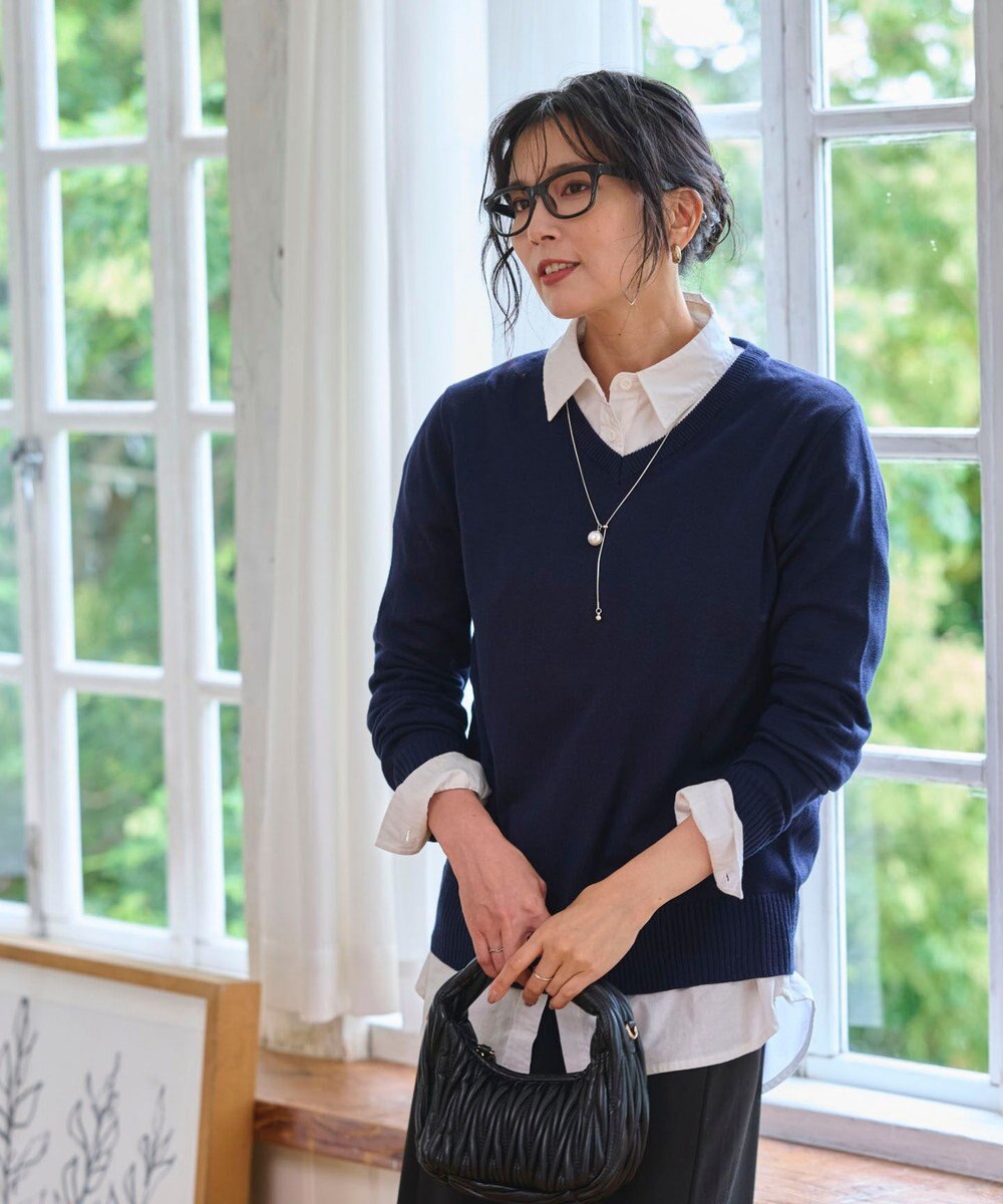 WEGO 【WEB限定/2025年秋冬新作/洗濯OK/毛玉レス/MLXLサイズ展開/オフィス/カジュアル】ベーシックニットセーター 