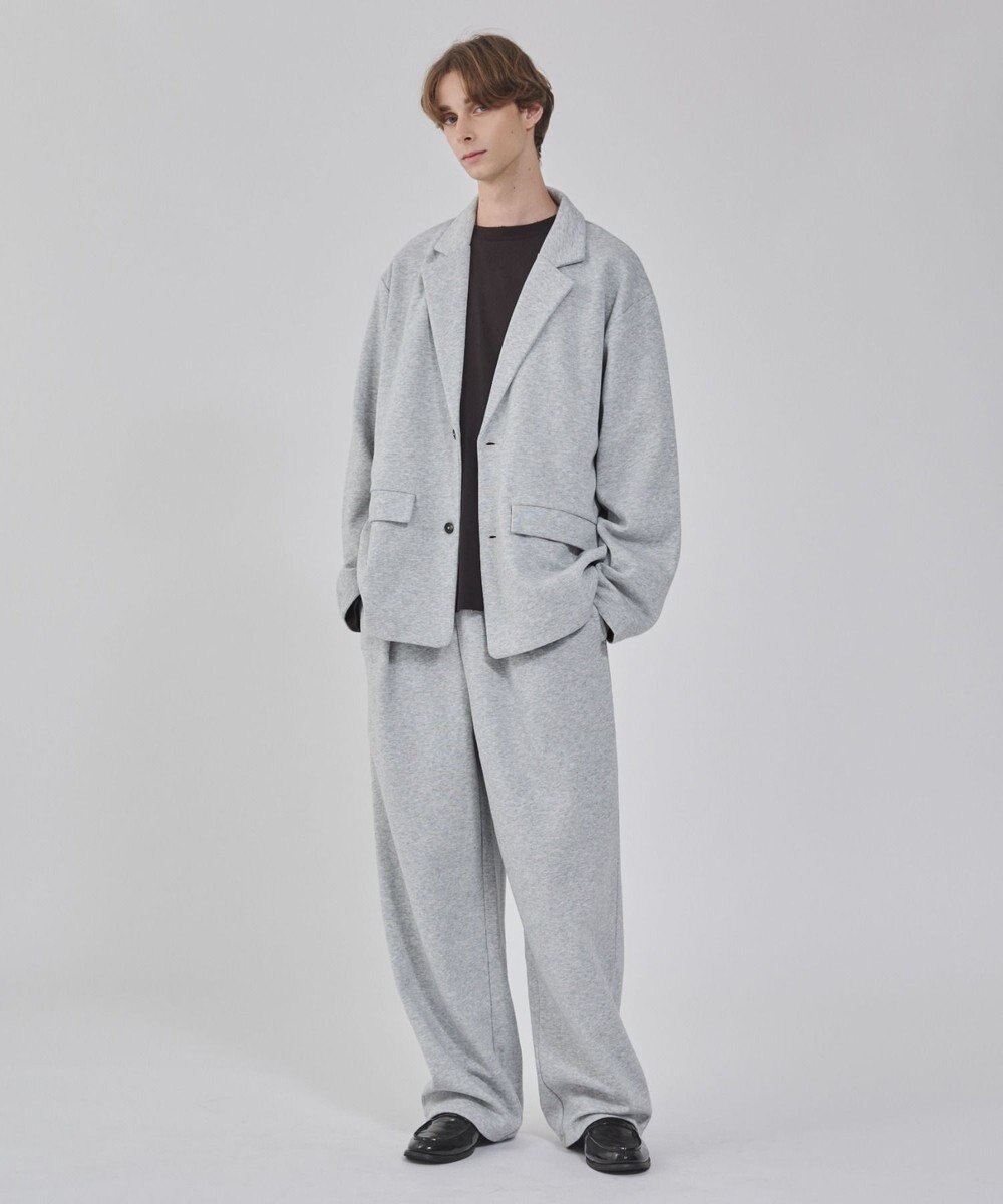 WEGO 【ウエストゴム/MLサイズ展開/ユニセックス着用ITEM】ボンディングワイドスウェットパンツ 