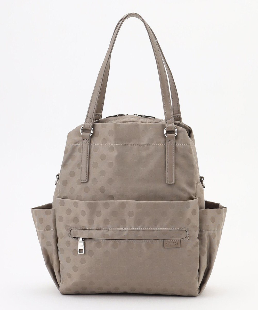 Y'SACCS ドットジャガードポーチ付きリュックサック 