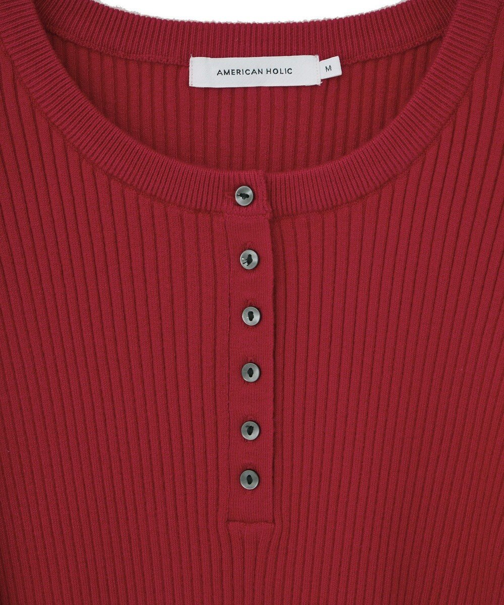 AMERICAN HOLIC バイパチヘンリーネックリブニットプルオーバー 