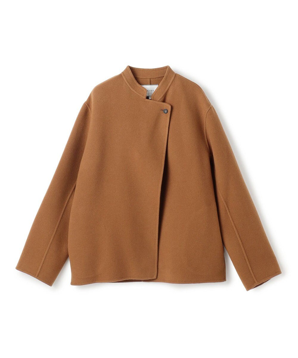 BEIGE， 【andGIRL 秋号掲載】LEMOORE / ウールリバースタンドカラーショートコート 