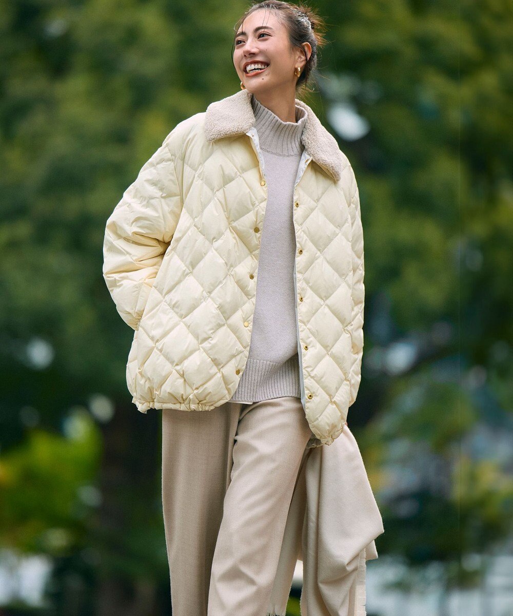 23区 L 【洗える】ハイカウントフラノ ドロスト ワイド パンツ 