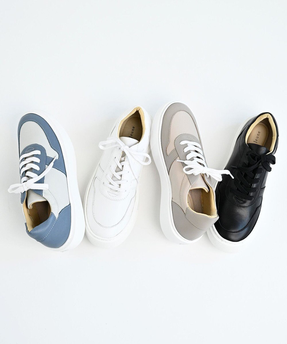 Pointer 日本製 本革軽量 大人厚底スニーカー 