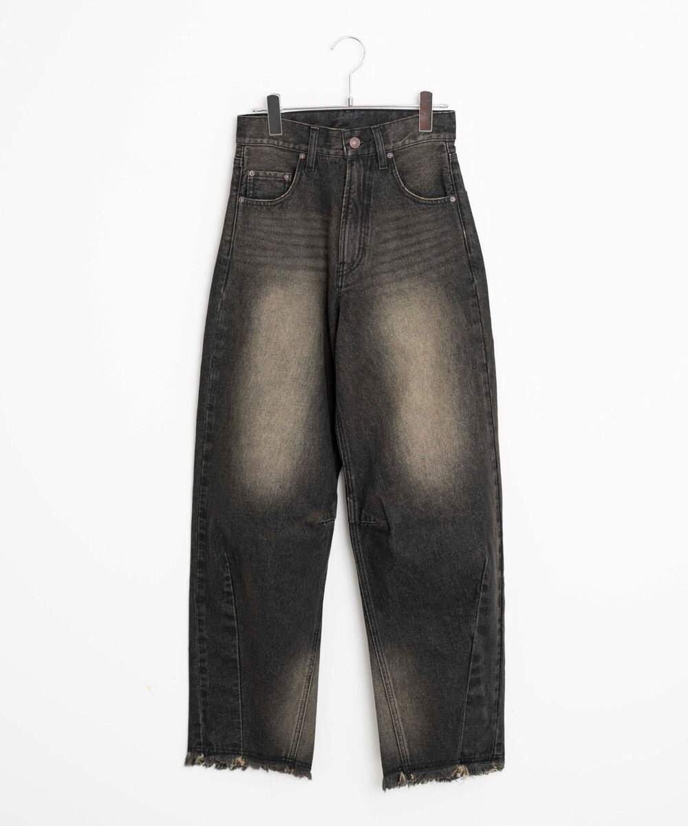 WEGO ヴィンテージウォッシュカーブデニムパンツ 