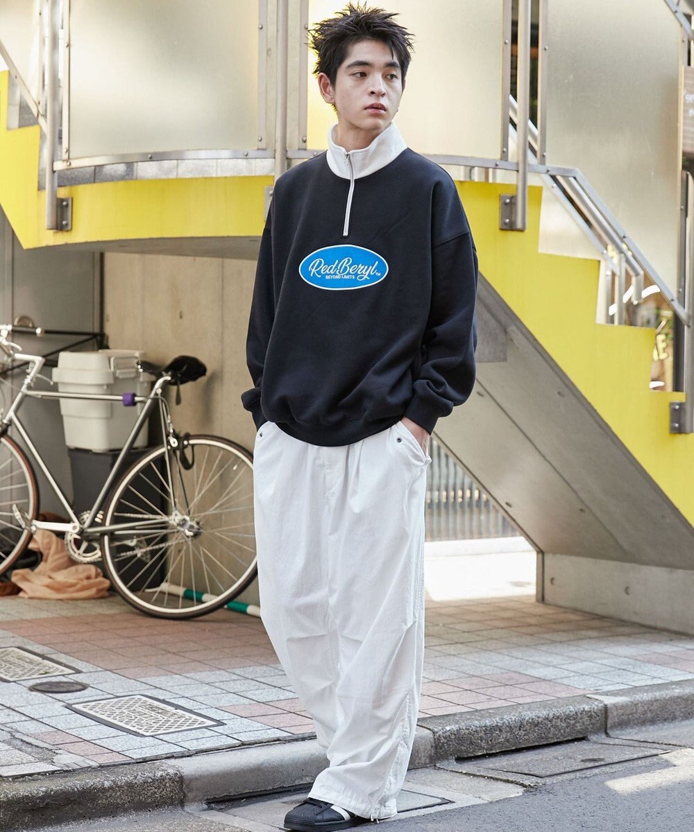 WEGO サークルロゴハーフジッププルオーバー 