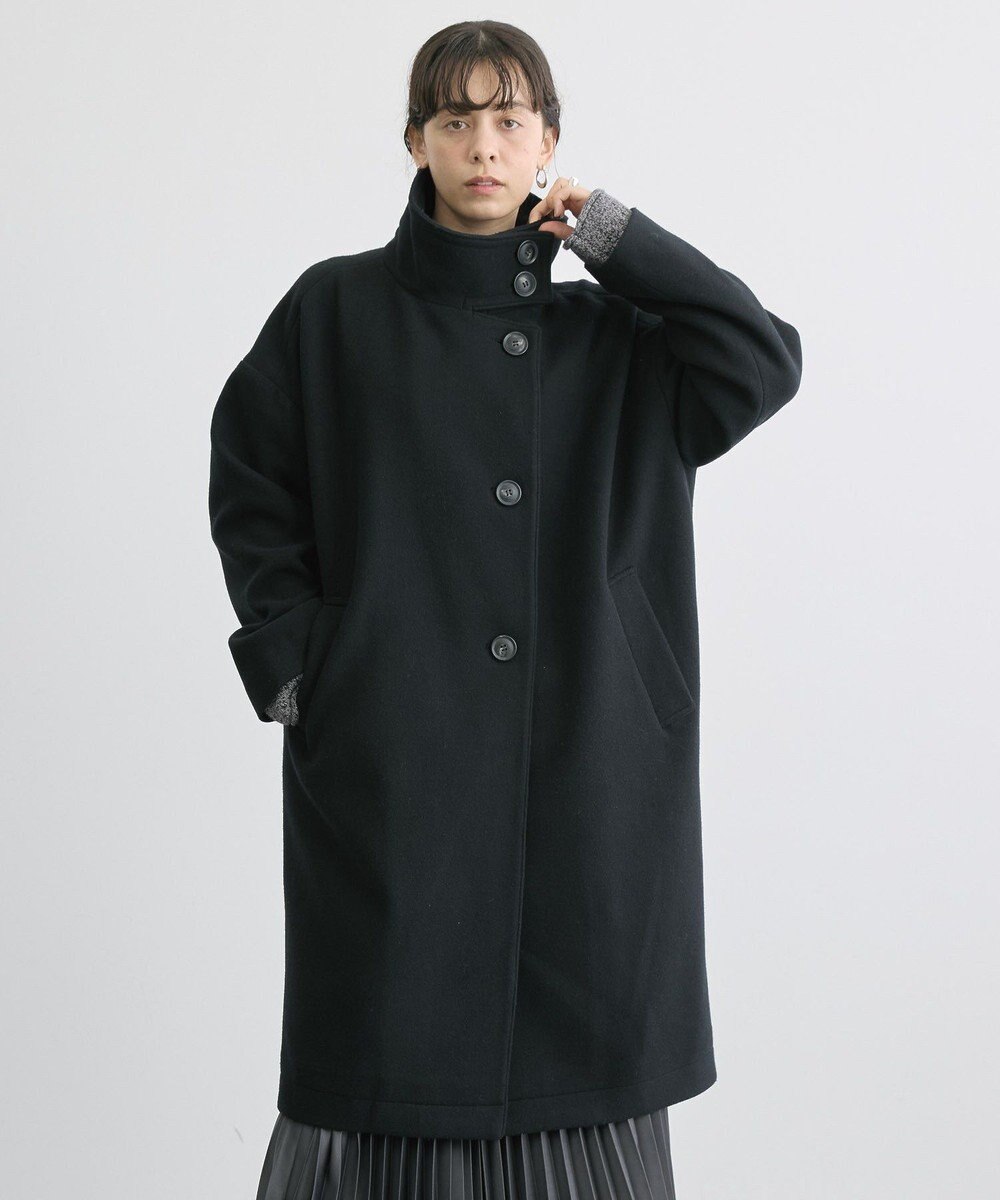 AMERICAN HOLIC リサイクル中空FIBERスタンドカラーロングコート 