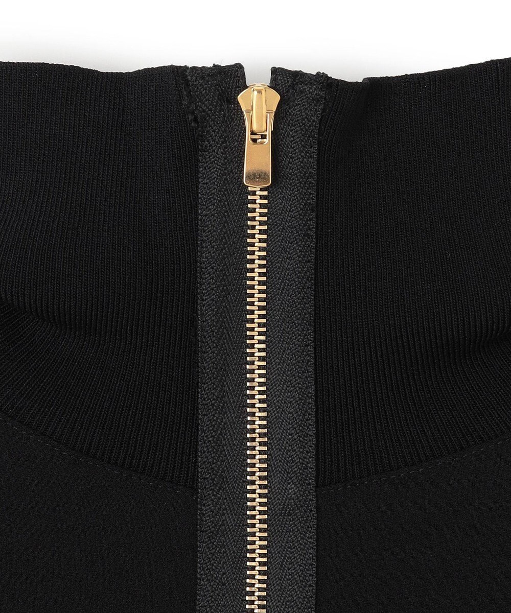 BEIGE， 【洗える】FLEUR / ニットコンビハイネック半袖ブラウス 