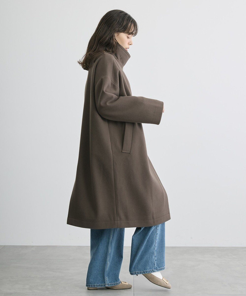 AMERICAN HOLIC リサイクル中空FIBERスタンドカラーロングコート 