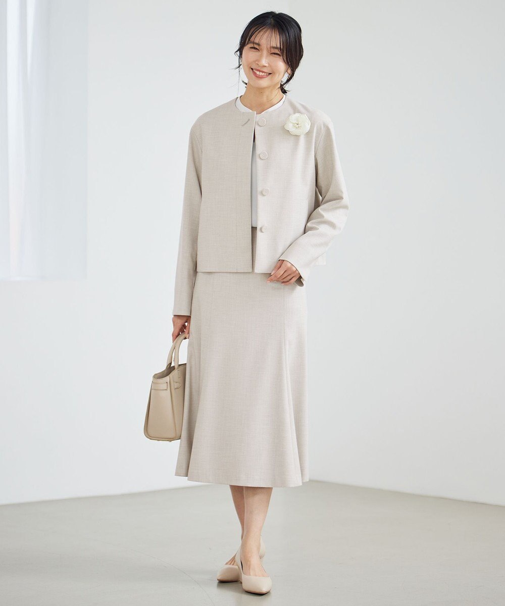 23区 L 【セットアップ対応】ストレッチブッチャー ノーカラー ジャケット 